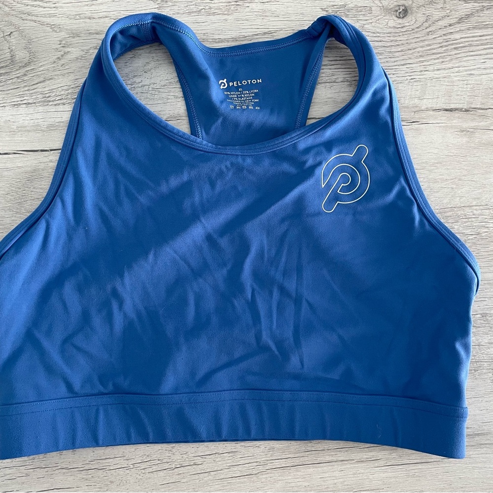 Peloton Blue Racerback Sports Bra with Medium Support